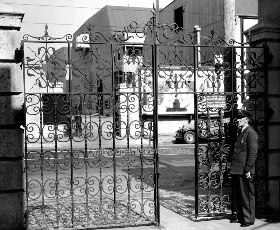 William Fox Studio 1934 West Gate guard is T.F. McAdam known as Teddy wm.jpg